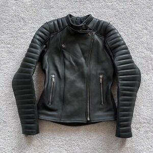 ATWYLD All Time 2.0 Moto Leather Jacket Womens XS Black
